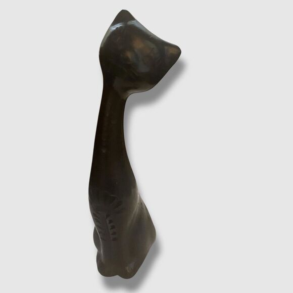 Vintage MCM Very Tall Long Neck Cat Color Black Mexico - Picture 3 of 9